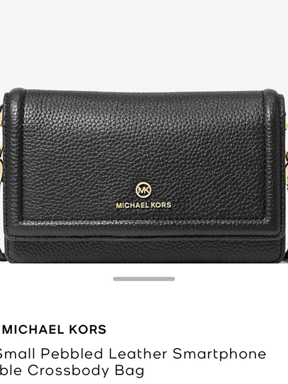 Michael Kors Black Pebbled Leather Smartphone Crossbody Wallet
